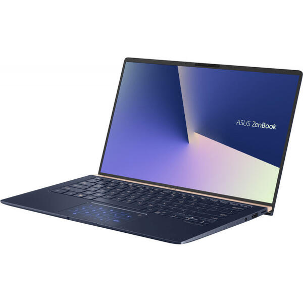 Laptop Asus ZenBook UX433FN-A5110R, Intel Core I5-8265U, 8 GB, 512 GB SSD, Microsoft Windows 10 Pro, Albastru