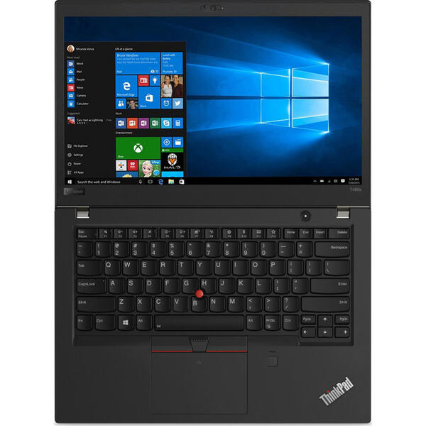 Laptop Lenovo ThinkPad T480s, FHD IPS, Intel Core i5-8250U, 8 GB, 512 GB SSD, Microsoft Windows 10 Pro, Negru