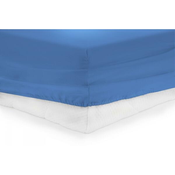 Cearceaf de pat cu elastic Heinner HR-ZSHEET-140, Bumbac, Potrivit pentru saltele cu inaltime maxima de 25 cm, Albastru