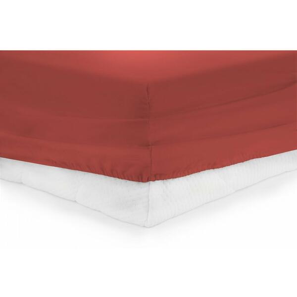Cearceaf de pat cu elastic Heinner HR-ZSHEET-160, Bumbac, Potrivit pentru saltele cu inaltime maxima de 25 cm, Rosu