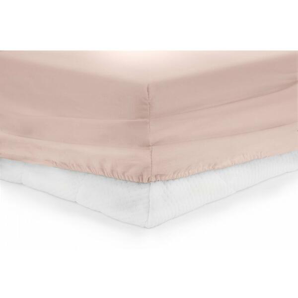Cearceaf de pat cu elastic Heinner HR-ZSHEET-160, Bumbac, Potrivit pentru saltele cu inaltime maxima de 25 cm, Roz