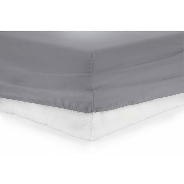 Cearceaf de pat cu elastic Heinner HR-ZSHEET-180, Bumbac, Potrivit pentru saltele cu inaltime maxima de 25 cm, Gri