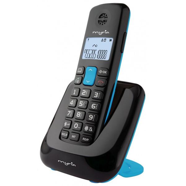 Telefon fix MYRIA Space MY9002, DECT, negru/albastru