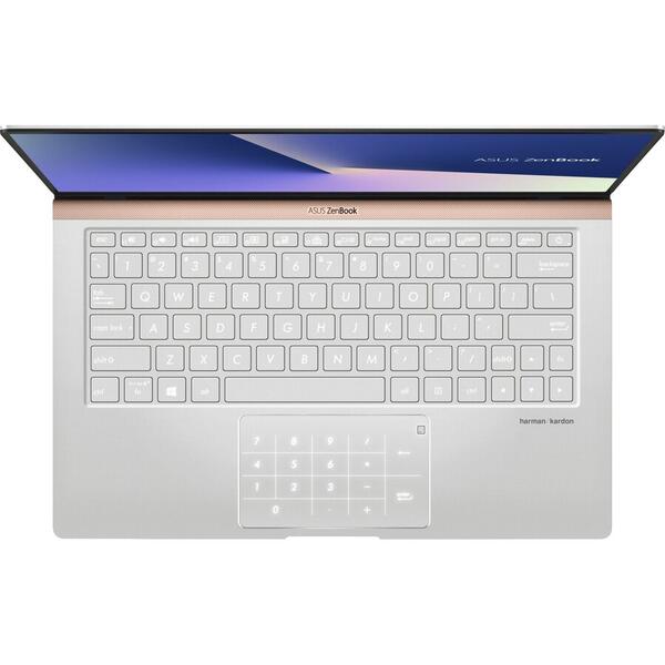 Laptop Asus ZenBook 13 UX333FA, FHD, Intel Core i7-8565U, 8 GB, 256 GB SSD, Microsoft Windows 10 Home, Argintiu