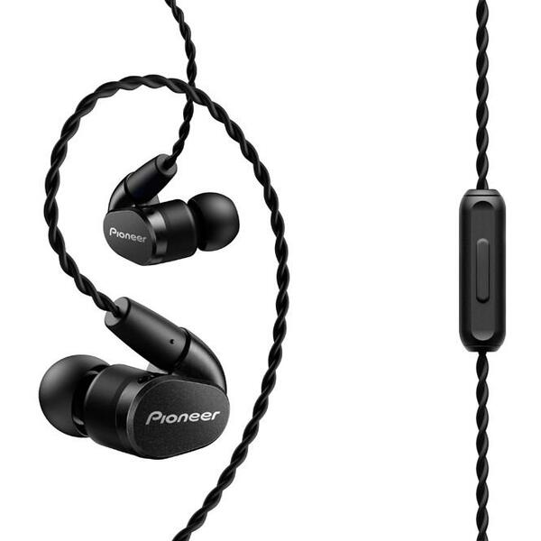 Casti Pioneer SE-CH5T-K, Hi-Res Audio in-ear, Airflow control, Control telefon, Negru