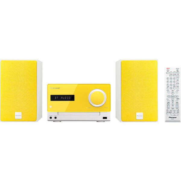 Microsistem audio Pioneer X-CM35-Y, 2 x 15 W, USB, Bluetooth, Galben