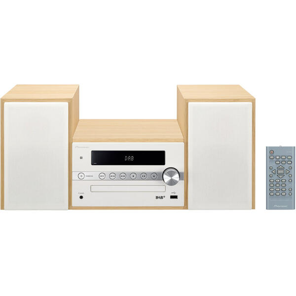 Microsistem audio Pioneer X-CM56D(W)MP, 2 x 15 W, USB, Bluetooth, DAB, Alb / Maro