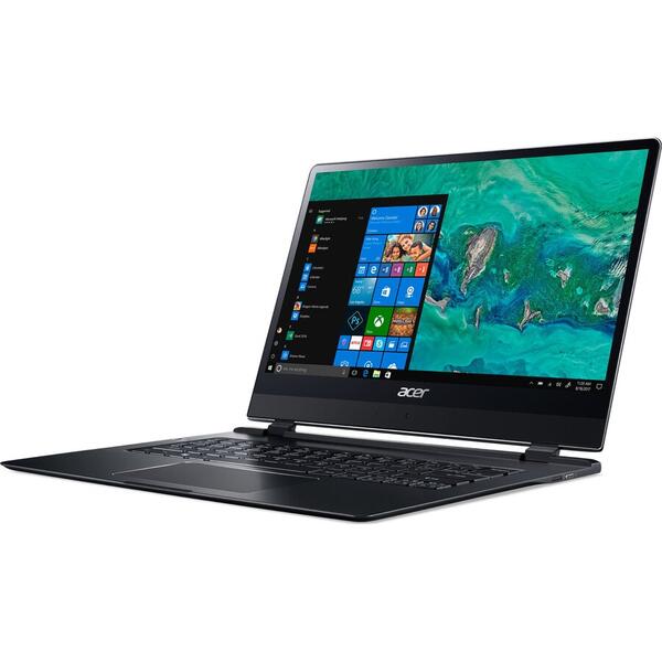 Laptop Acer Swift 7 SF714-51, FHD Touch, Intel Core i7-7Y75, 8 GB, 256 GB SSD, Microsoft Windows 10 Home, Negru