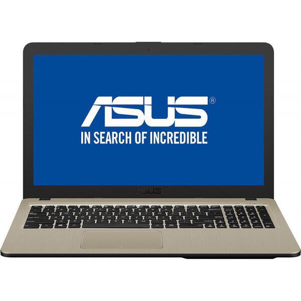 Laptop Asus VivoBook 15 X540MA, Intel Celeron N4000, 4 GB, 256 GB SSD, Endless OS, Negru / Maro