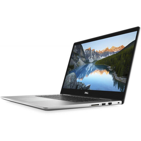 Laptop Dell Inspiron 7580, 15.6 inch, FHD, Intel Core i5-8265U, 8 GB, 1 TB + 128 GB SSD, Microsoft Windows 10 Home, Argintiu