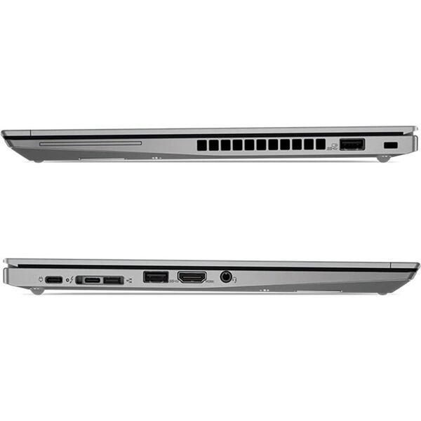 Laptop Lenovo ThinkPad T490s, FHD IPS, Intel Core i5-8265U, 8 GB, 256 GB SSD, Microsoft Windows 10 Pro, Argintiu