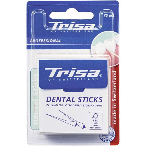 Scobitori dentare din lemn Trisa 901350, 75 bucati