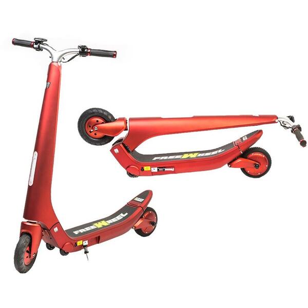 Trotineta electrica Freewheel Rider Trends, Viteza 25 km/h, Autonomie 30 km, Motor 250W, Bluetooth, Roti 8 inch, Rosu