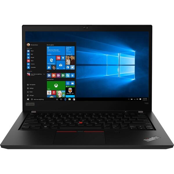 Laptop Lenovo ThinkPad E490, Intel® Core™ i7-8565U pana la 4.6 GHz, Whiskey Lake, 14 inch, Full HD, 8GB, 512GB SSD M.2, AMD Radeon RX 550X 2GB, Windows 10 Pro, Negru