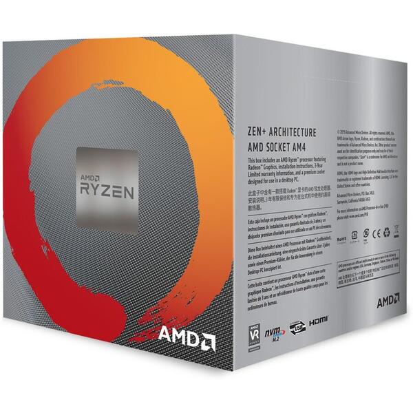 Procesor AMD RYZEN 5 3400G, 3.7GHz, Socket AM4, Radeon™ RX Vega 11 integrata