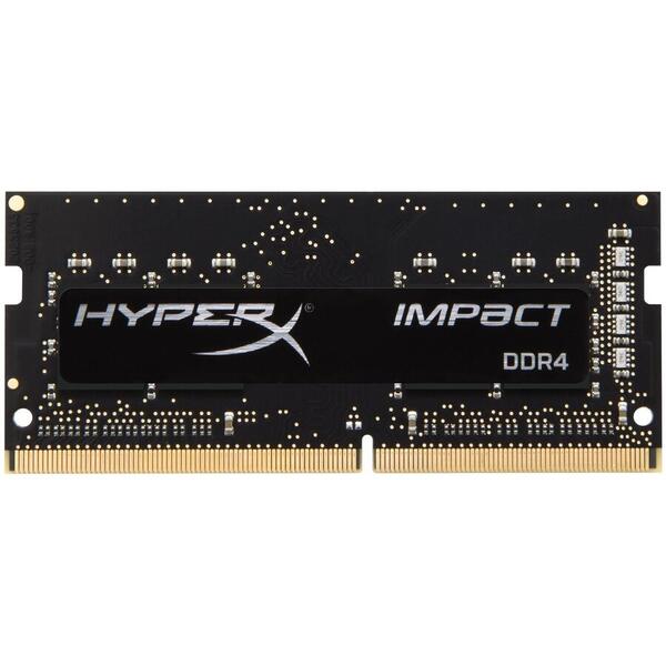 Memorie Kingston HX424S14IB/4, SODIMM, DDR4, 4GB, 2400MHz, CL14, HyperX Impact Black, 1.2V