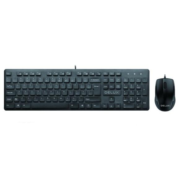 Kit tastatura + mouse Delux KA150U+M321BU, USB, Negru