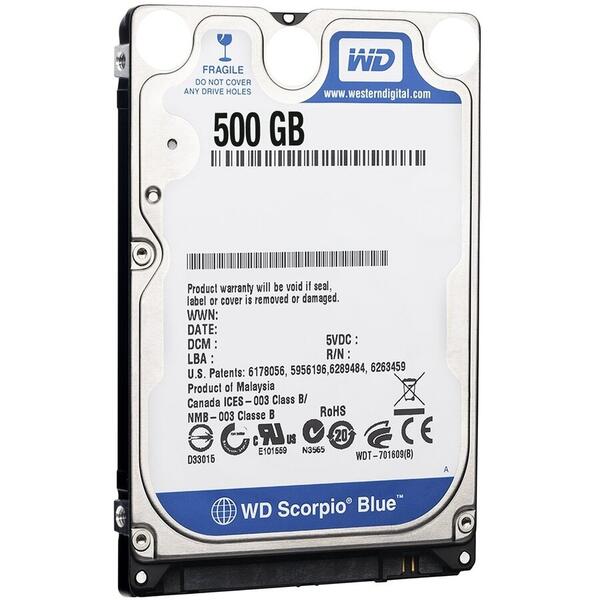 Hard Disk Western Digital WD5000LPCX, 2.5 inch, 500GB, SATA3, 5400RPM, 8MB, Blue