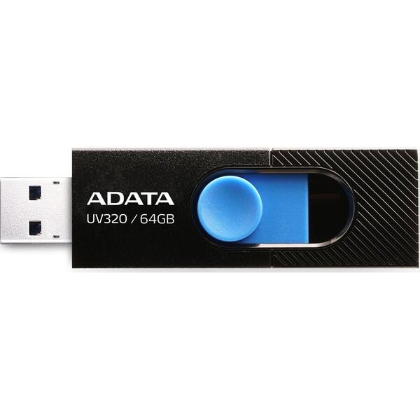 Memory stick Adata UV320, 64GB, USB 3.2, Negru/Albastru