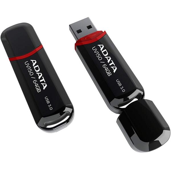 Memory stick Adata AUV150-64G-RBK, 64 GB, USB 3.0, Negru