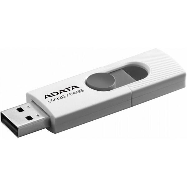 Memory stick Adata UV220, 64 GB, Alb / Gri