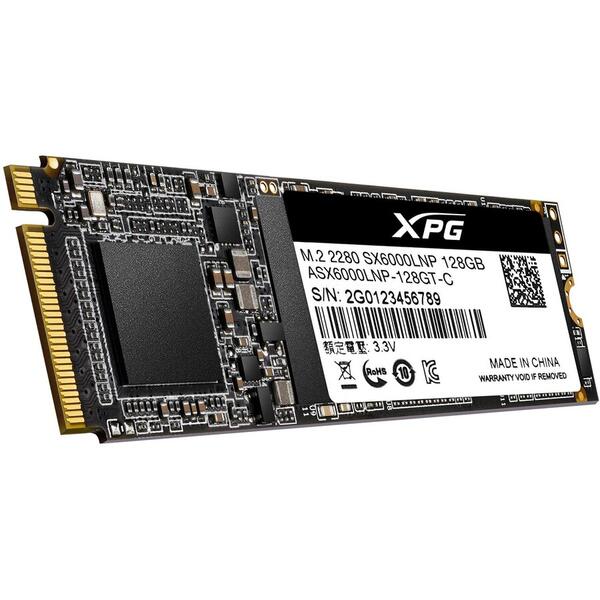 SSD Adata XPG SX6000 Lite, 128GB, PCIe Gen3x4 M.22280, ASX6000LNP-128GT-C