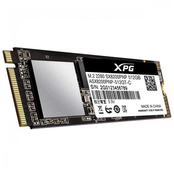 SSD Adata XPG SX8200 Pro, 512 MB, PCIe Gen3x4 M.22280, ASX8200PNP-512GT-C