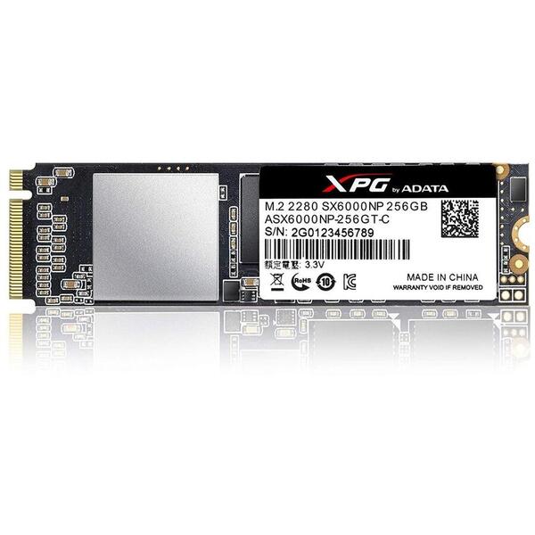 SSD Adata XPG SX6000 Pro, 256GB, PCIe Gen3x4 M.22280, ASX6000PNP-256GT-C