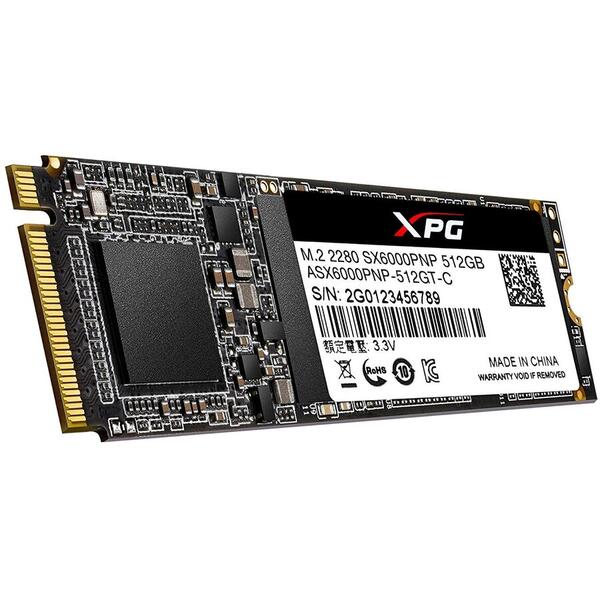 SSD Adata XPG SX6000 Pro, 512GB, PCIe Gen3x4 M.22280, ASX6000PNP-512GT-C