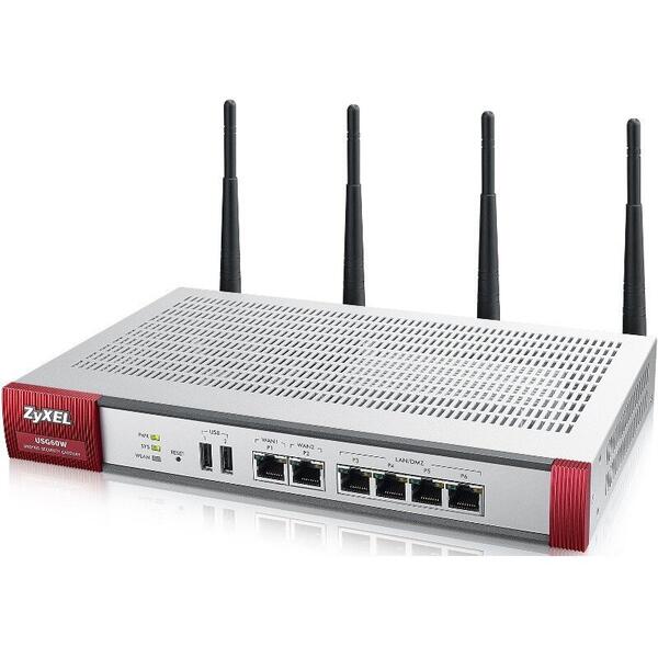 Router ZyXEL Gigabit ZyWALL USG60W-EU0102F, 4 x LAN-DMZ, 2 x WAN, 2 x USB