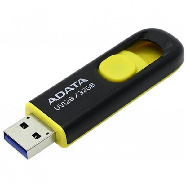 Memory stick Adata AUV128-32G-RBY, 32 GB,  USB 3.0, Negru/Galben