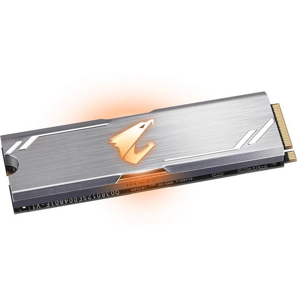 SSD Gigabyte Aorus RGB, 256GB, PCIe Gen3 x4 M.2 2280, GP-ASM2NE2256GTTDR