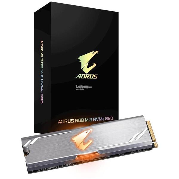 SSD Gigabyte Aorus RGB, 512 GB, PCIe Gen3 x4 M.2 2280, GP-ASM2NE2512GTTDR