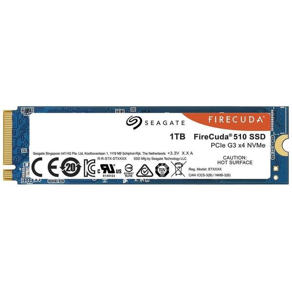 SSD Seagate FireCuda 510, 1TB, PCIe Gen3 x4 M.2 2280, ZP1000GM30011