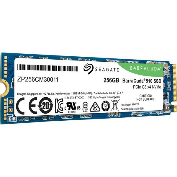 SSD Seagate BarraCuda 510, 256GB, PCIe Gen3 x4 M.2 2280, ZP256CM30041