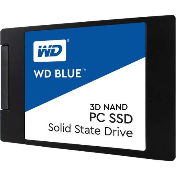 SSD Western Digital WDS500G2B0A, 500GB, Blue, SATA 3.0, 3D NAND, 7mm, 2.5 inch, 560mbs/530mbs
