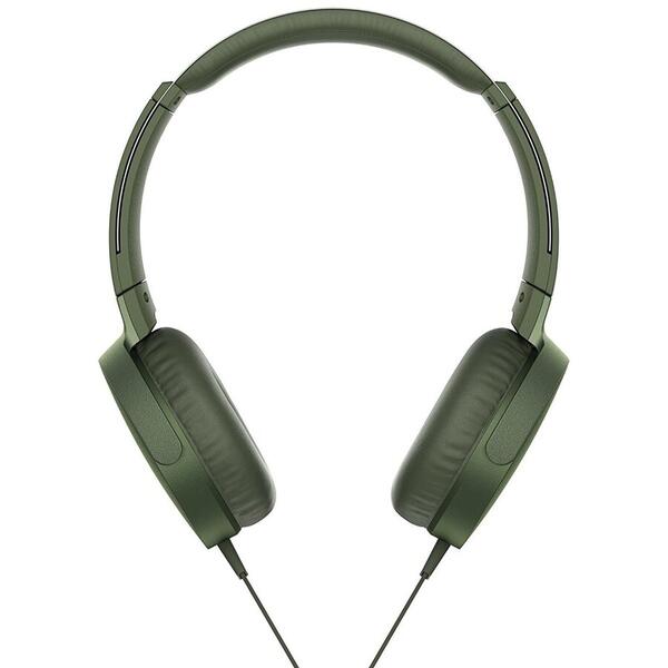Casti Sony MDRXB550APG, Extra Bass, Difuzor neodim 30mm, Verde