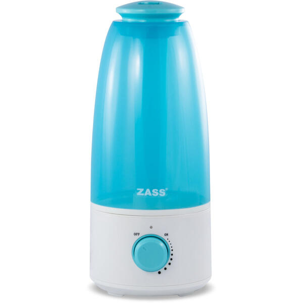 Umidificator Zass ZUH 01, 25W, Capacitate rezervor 2.5 l, Protectie lipsa apa cu indicator luminos, 280 ml/ora, Alb/Albastru