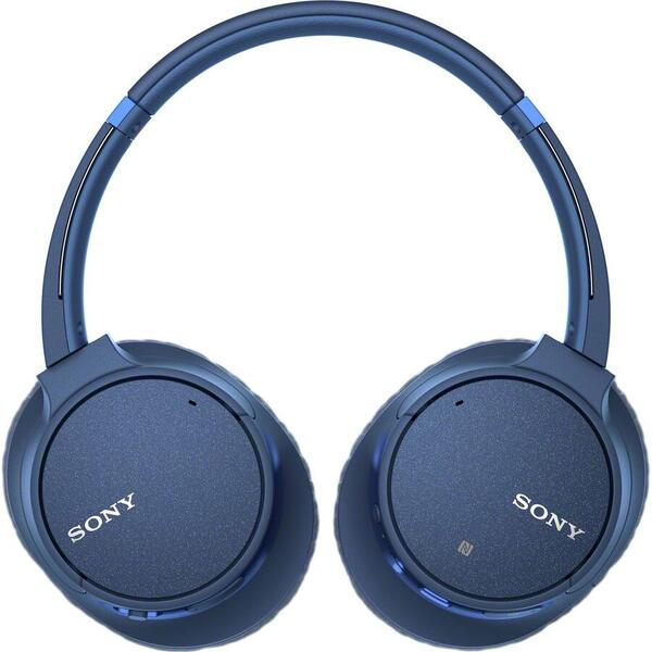 Casti Sony WH-CH700NL, Noise Canceling, Google Assistant, Wireless, Bluetooth, NFC, Albastru