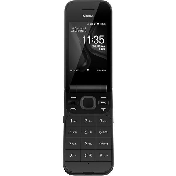 Telefon mobil Nokia 2720 Flip, Dual SIM, 4G, Negru