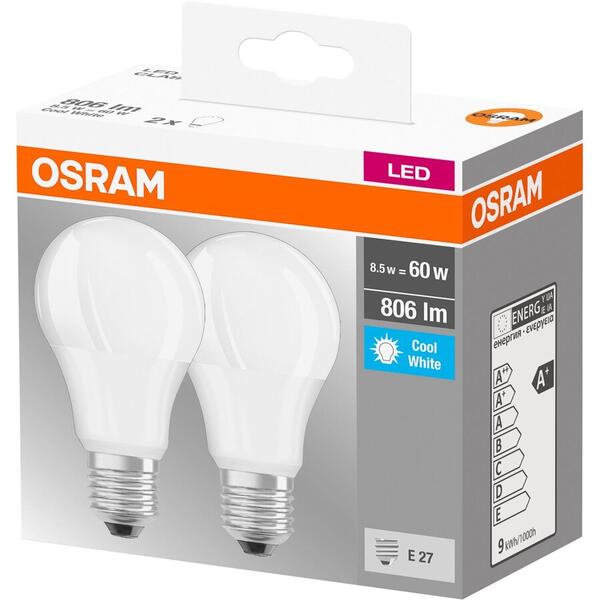 Bec Osram 4058075152670, LED, Set 2 buc, 8.5 W, 220-240 V, A+