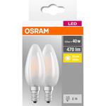 Bec Osram 4058075803930, Set 2 buc, E14, 4W (40W), 470 lumeni, Lumina calda (2700K), A++