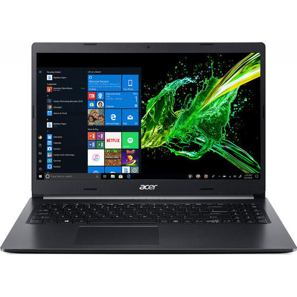 Laptop Acer Aspire 5 A515-54G, FHD, 15.6 inch, IPS, Procesor Intel® Core™ i5-8265U (6M Cache, up to 3.90 GHz), 8GB DDR4, 512GB SSD, GeForce MX250 2GB, Linux, Negru
