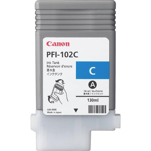 Cartus cerneala Canon PFI-102C, Cyan, Capacitate 130ml