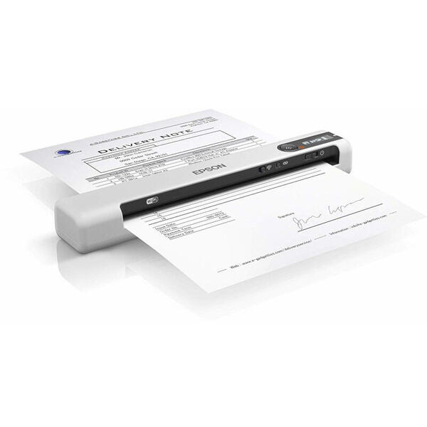 Scanner Epson WorkForce DS-80W, Format A4, USB 2.0, Wi-Fi, Alb