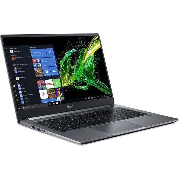 Laptop Acer Swift 3 SF314-57, 14 inch, FHD, Intel Core i5-1035G1 (6M Cache, up to 3.60 GHz), 8GB DDR4, 512GB SSD, GMA UHD, Win 10 Home, Steel Gray
