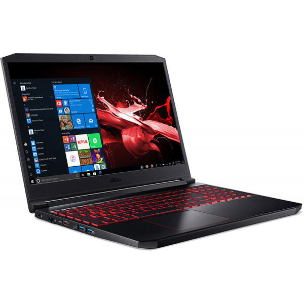 Laptop Acer AN715-51, FHD, 15.6 inch, Intel Core i5-9300H (8M Cache, up to 4.10 GHz), 8GB DDR4, 512GB SSD, GeForce GTX 1650 4GB, Linux, Negru