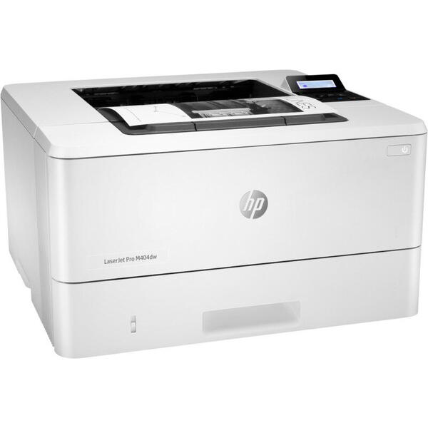 Imprimanta HP LaserJet Pro M404dw, Monocrom, Format A4, Retea, Wi-Fi, Duplex, Alb/Negru