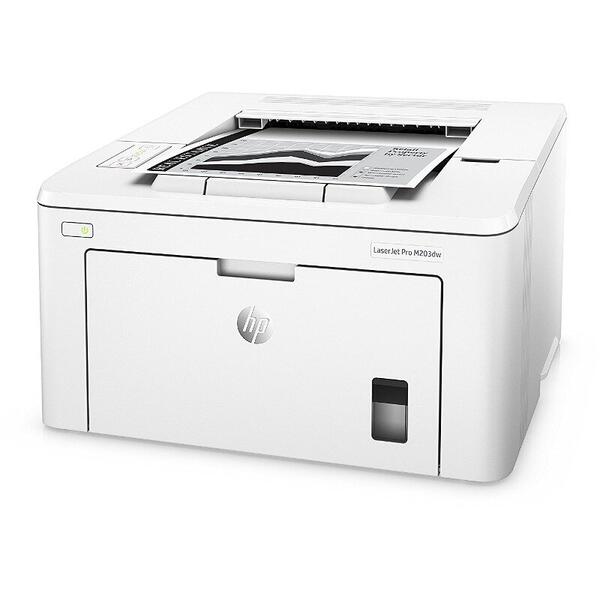 Imprimanta HP LaserJet Pro M203dw, Laser, Monocrom, Format A4, Retea, Wi-Fi, Duplex, Alb