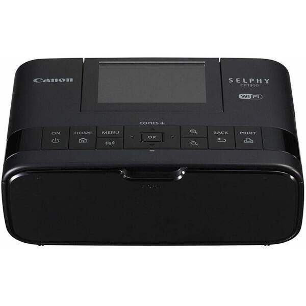Imprimanta Canon Selphy CP1300, Inkjet, Color, Format 15 x 10 cm, Wi-Fi, Portabila, Negru